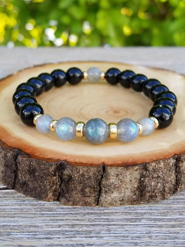 Labradorite & Black Tourmaline Protection Bracelet | Energy Shield by Brahmatells
