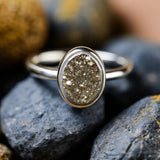 Pyrite Druzy Ring: Confidence & Prosperity Symbol | Brahmatells