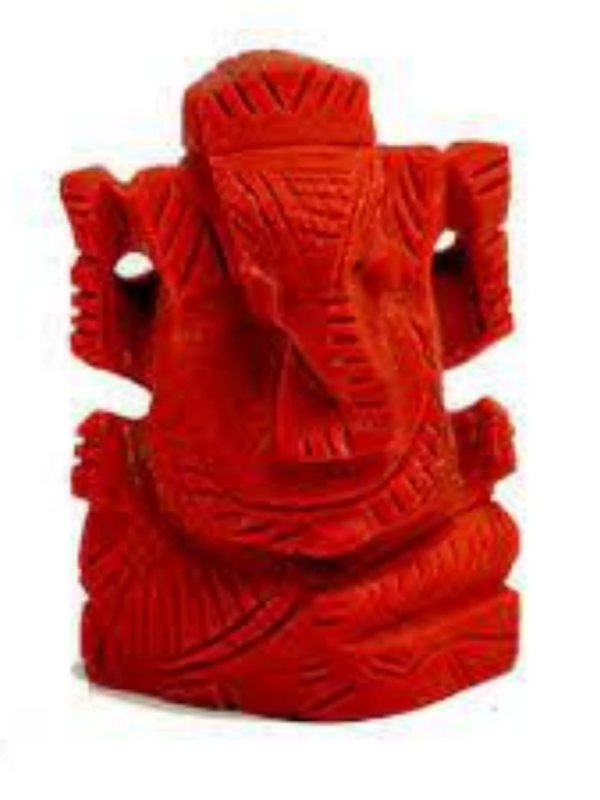Red Coral Ganesha Idol for Prosperity & Protection | Brahmatells by Brahmatells