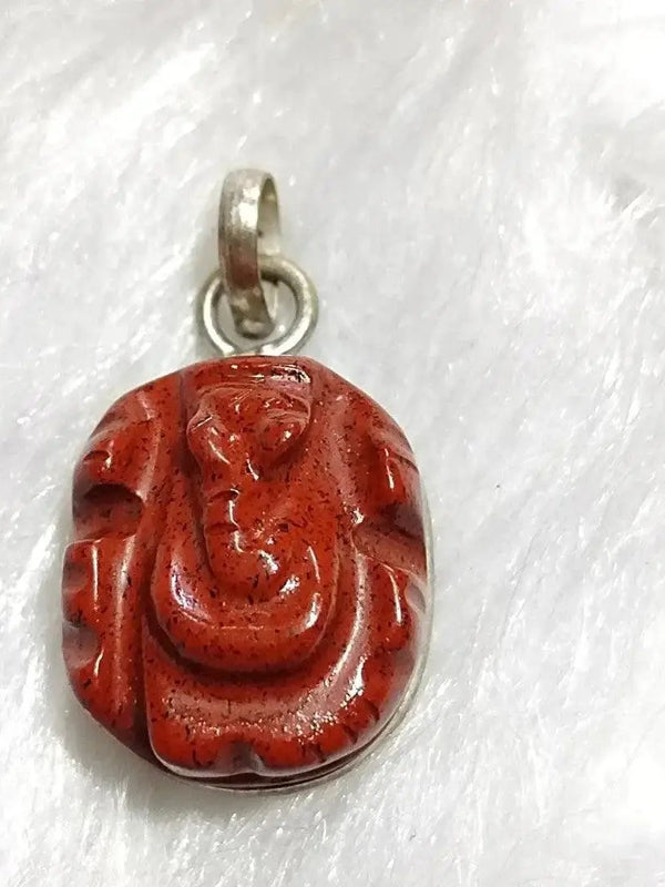 Red Jasper Ganesha Energy Pendant | Brahmatells by Brahmatells