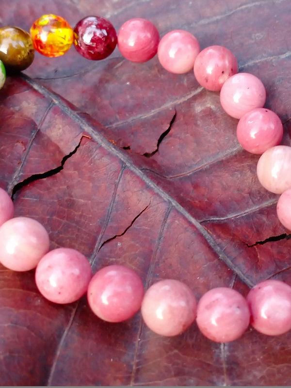 Rhodochrosite Bracelet – Natural Pink Gemstone Jewelry by Brahmatells