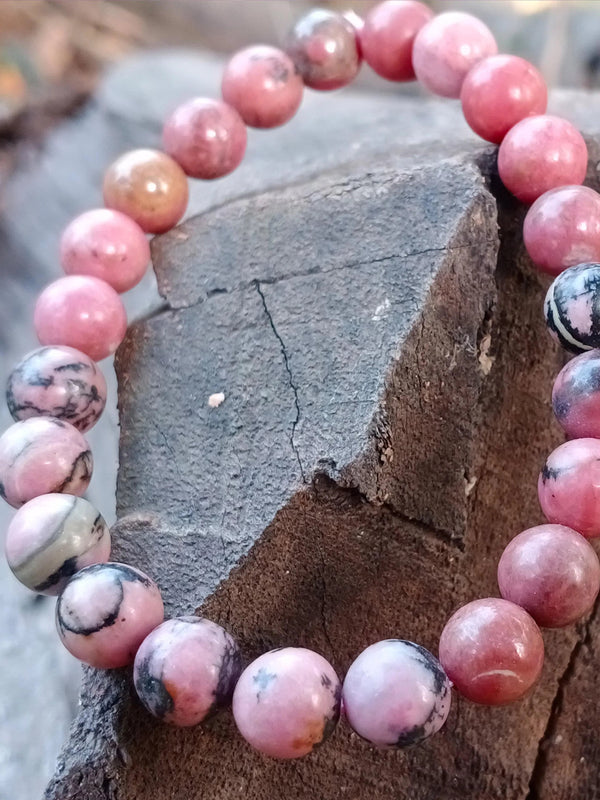 Rhodonite Beads Bracelet | Heart Chakra Healing | Brahmatells by Brahmatells