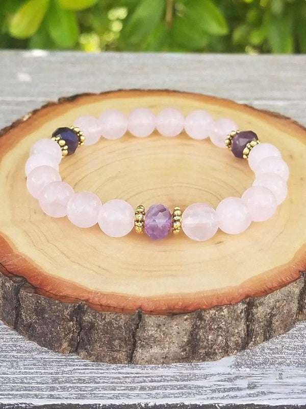 Rose Quartz & Amethyst Love Attraction Bracelet | Brahmatells by Brahmatells