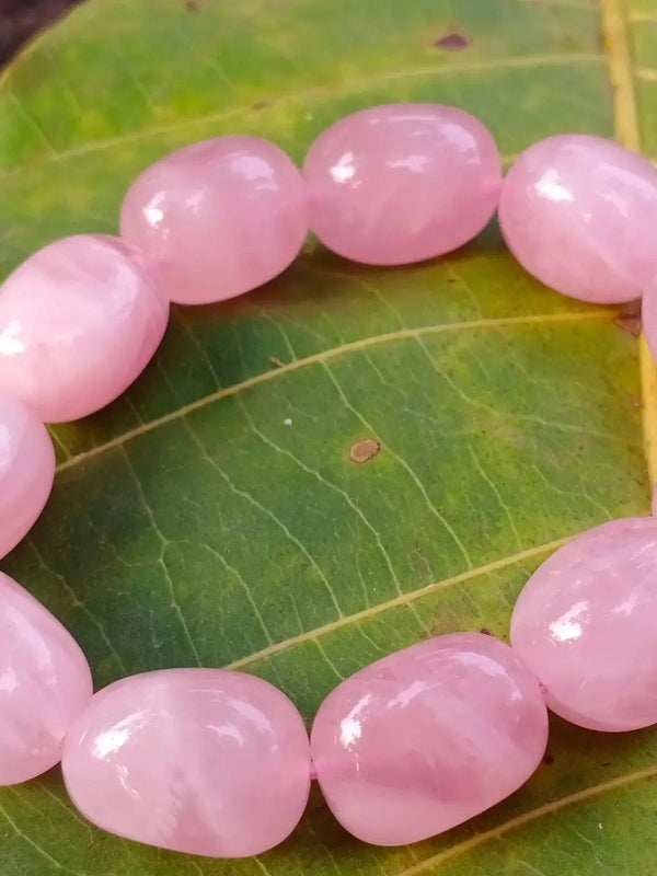 Rose Quartz Tumble Bracelet – Symbol of Love & Harmony by Brahmatells