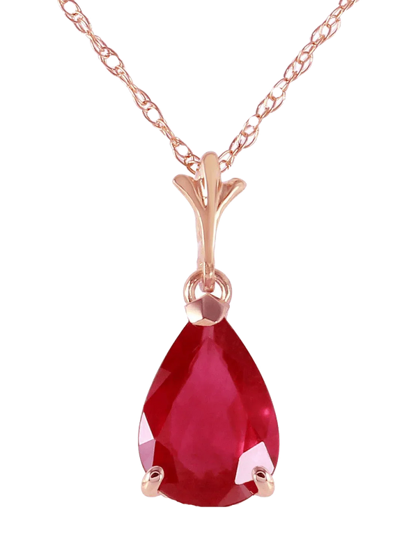 Ruby Manak Pear-Drop Rose Pendant - Radiate Success | Brahmatells by Brahmatells