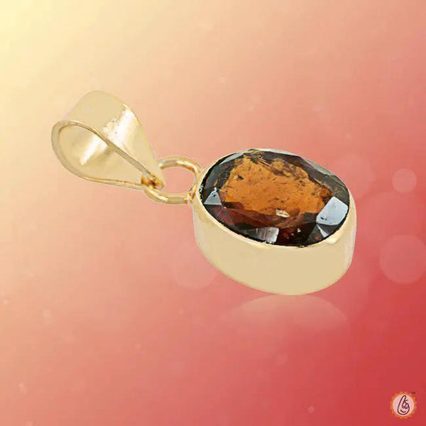 Saturn's Hessonite Gomed Oval Pendant - Timeless Astrological Charm | Brahmatells by Brahmatells
