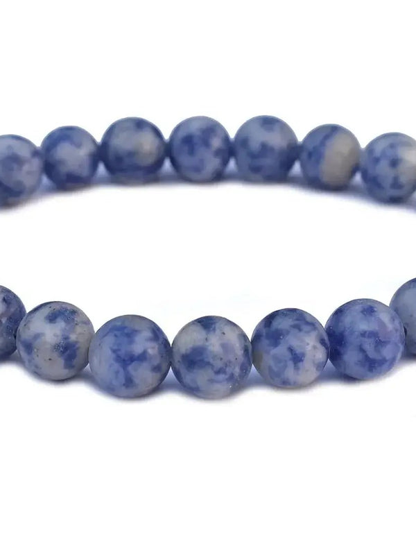 Sodalite Chakra Healing Bracelet - 8mm Faceted Diamond Cut Beads by Brahmatells