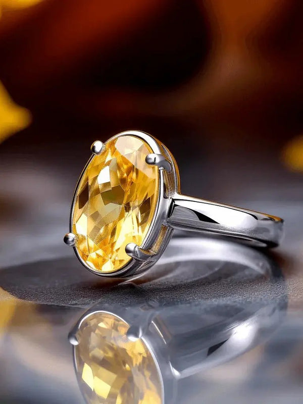 Soft-Oval Honey-Yellow Sapphire Ring - Jupiter's Harmony | Brahmatells by Brahmatells
