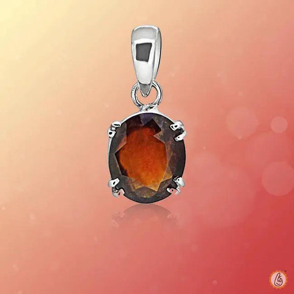 Tan Brown Hessonite Gomed Silver Pendant - Saturn's Essence | Brahmatells by Brahmatells