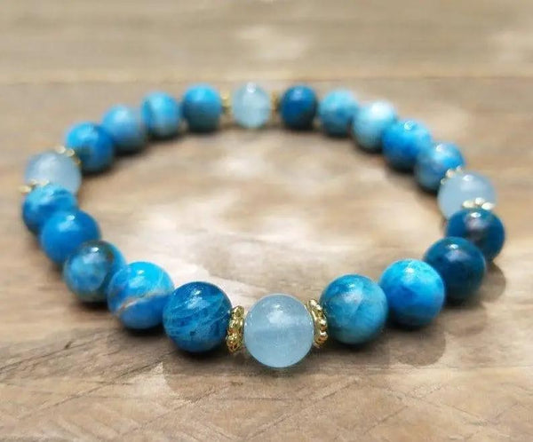 Throat Chakra Healing Bracelet - Apatite & Aquamarine | Brahmatells by Brahmatells