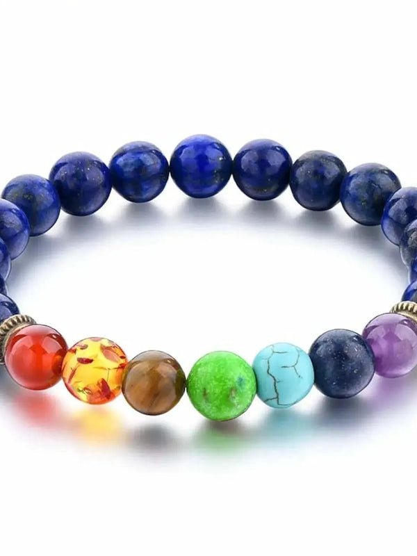 Triple Protection 7 Chakra Beads Bracelet - Balance & Harmony by Brahmatells