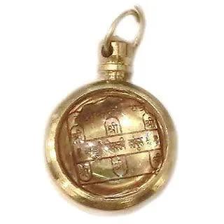Vashikaran Rashi Locket, Round Shape, Brass and Glass Made Locket by Brahmatells