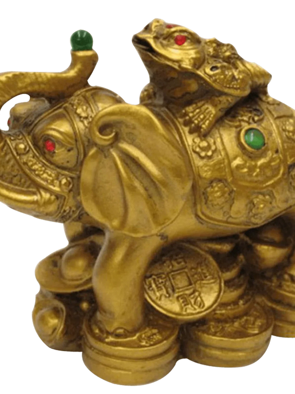 Vastu Feng Shui Money Frog On Elephant- Polyresin by Brahmatells