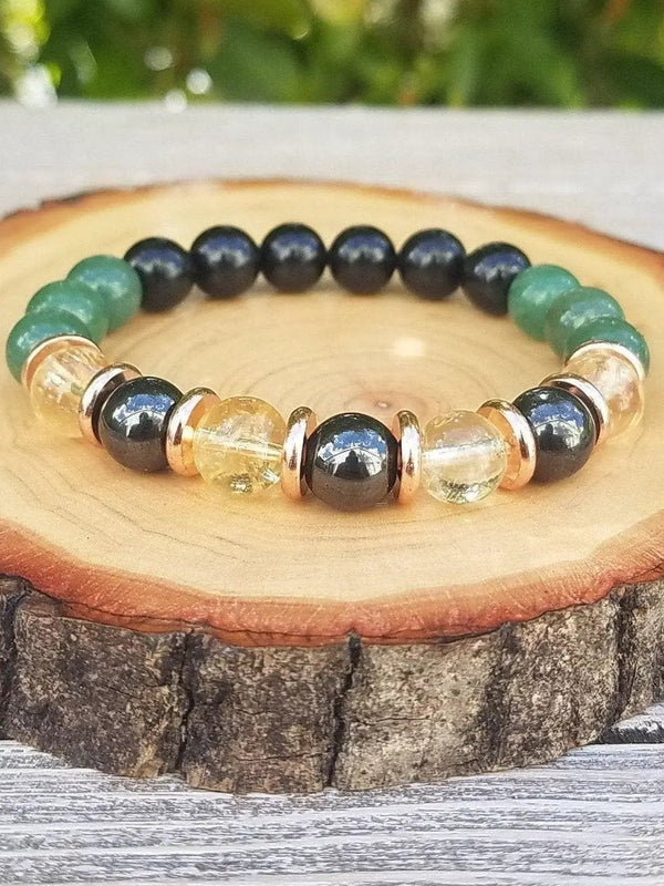 Wealth Bracelet – Citrine & Tourmaline for Abundance by Brahmatells