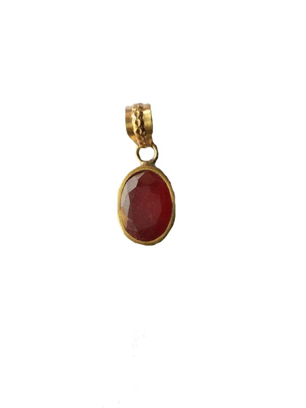 Wine Red Ruby Manak Pendant - Radiate Success | Brahmatells by Brahmatells