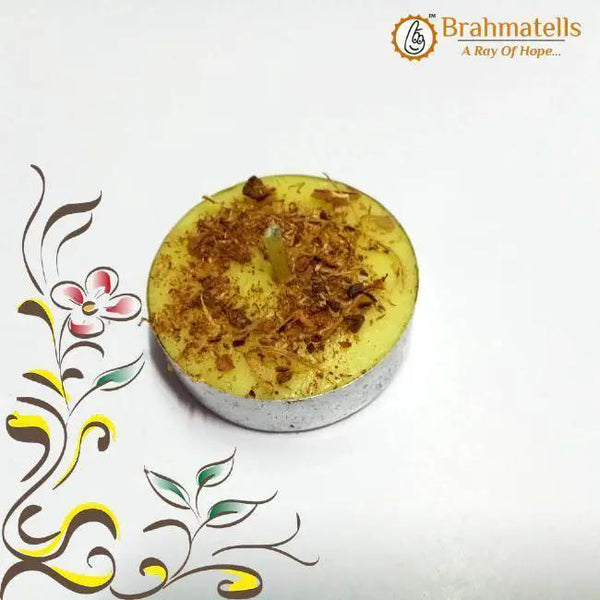 Yellow Tea Light Candle by Brahmatells