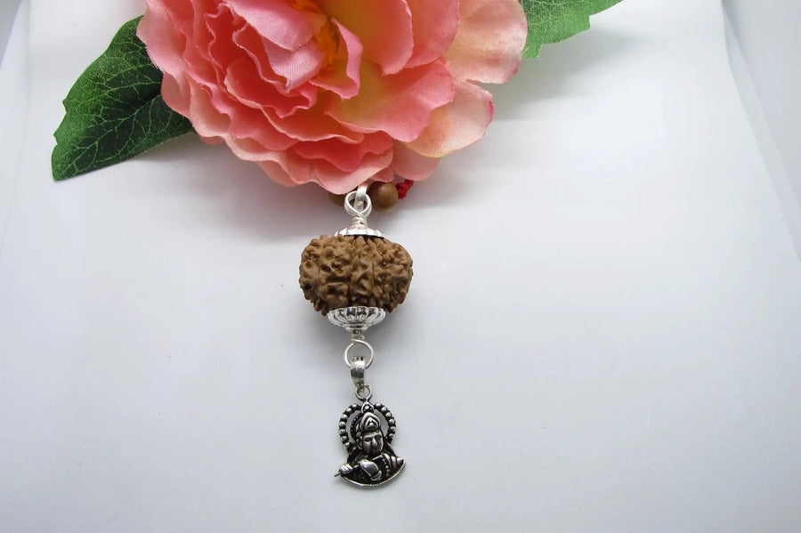 10 Mukhi Rudraksha Krishna Pendant in Pure Silver – Traditional Spiritual Jewelry for Cultural Significance by Brahmatells