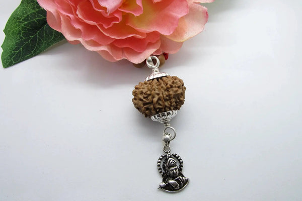 10 Mukhi Rudraksha Krishna Pendant in Pure Silver – Traditional Spiritual Jewelry for Cultural Significance by Brahmatells
