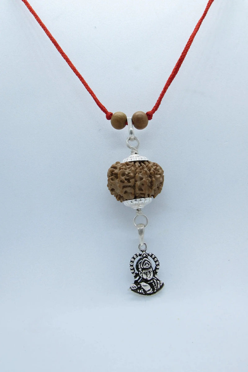 10 Mukhi Rudraksha Krishna Pendant in Pure Silver – Traditional Spiritual Jewelry for Cultural Significance by Brahmatells
