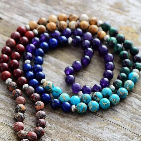 108 Beads Mala Necklace-Mala Prayer Tassel Necklace-Spiritual Yoga Meditation Balance Necklace Mental Health Protection by Brahmatells