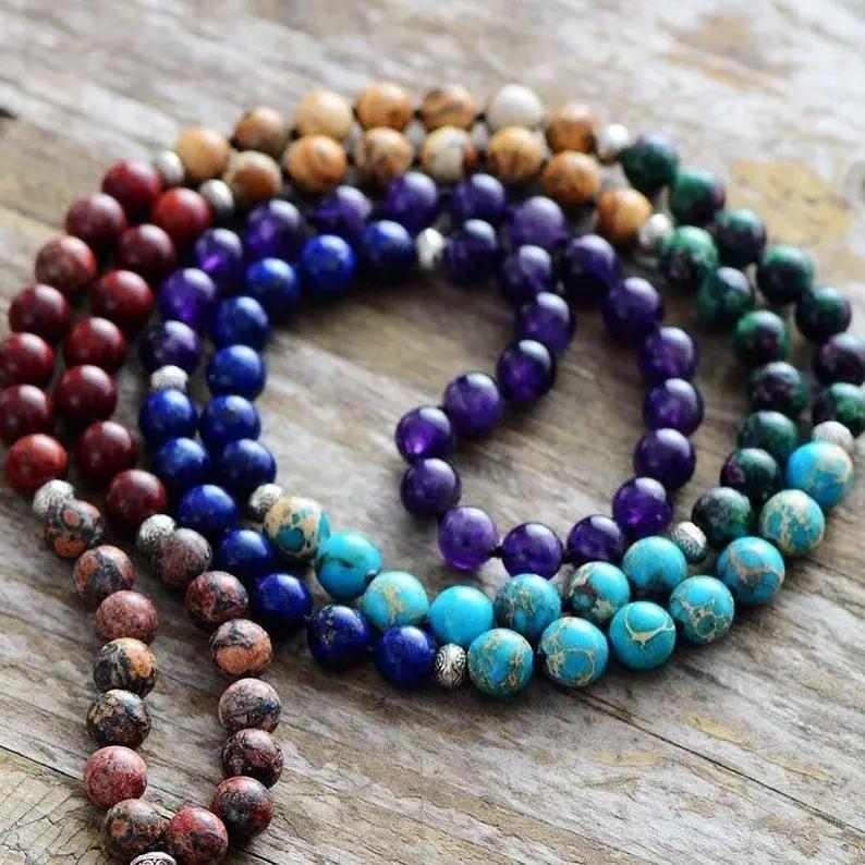 108 Beads Mala Necklace-Mala Prayer Tassel Necklace-Spiritual Yoga Meditation Balance Necklace Mental Health Protection by Brahmatells