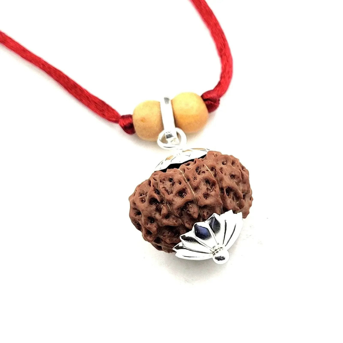 10 Mukhi Rudraksha Silver Cap Pendant - Divine Shield of Lord Vishnu | Brahmatells by Brahmatells