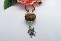 11 Mukhi Rudraksha Pendant with Hanuman Symbol in Sterling Silver - Spiritual Jewelry for Devotion by Brahmatells