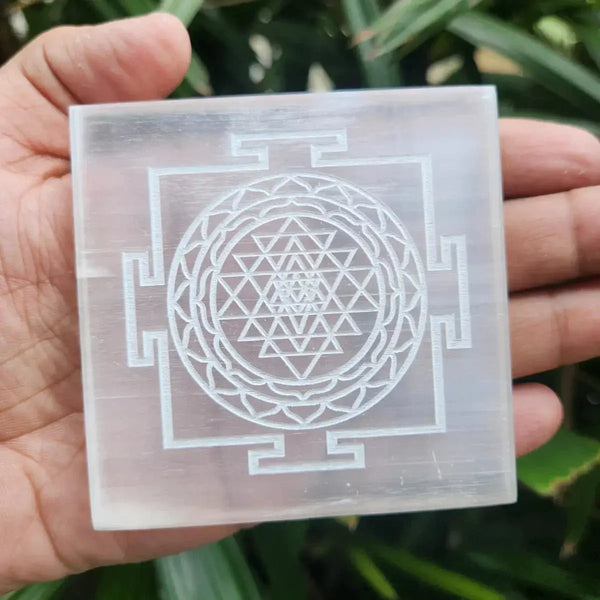 Selenite Charging Plate Flower of Life by Brahmatells