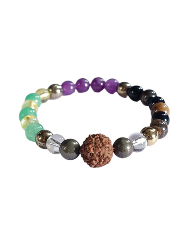 CelestiTrio Balance Bracelet – Multi‑Stone & Rudraksha by Brahmatells