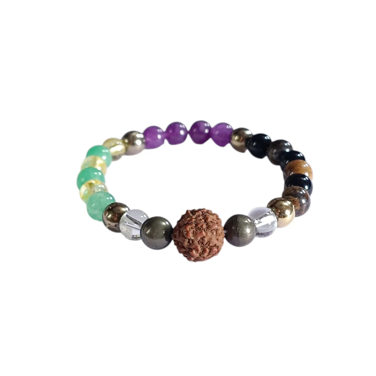 CelestiTrio Balance Bracelet – Multi‑Stone & Rudraksha by Brahmatells