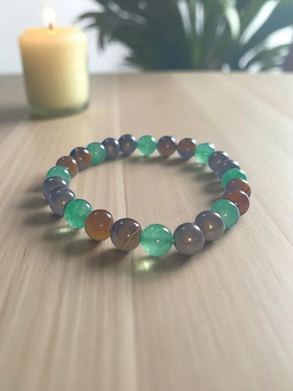PowerPlay Crystal Bracelet – Tiger Eye, Pyrite & Green Aventurine by Brahmatells