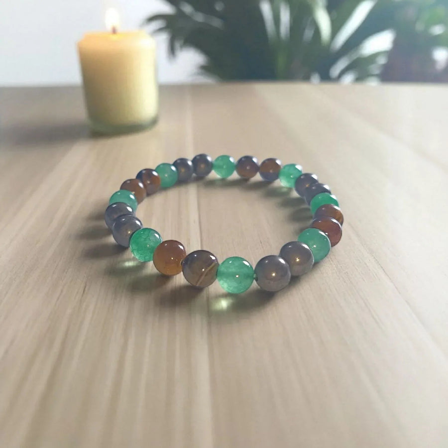 PowerPlay Crystal Bracelet – Tiger Eye, Pyrite & Green Aventurine by Brahmatells