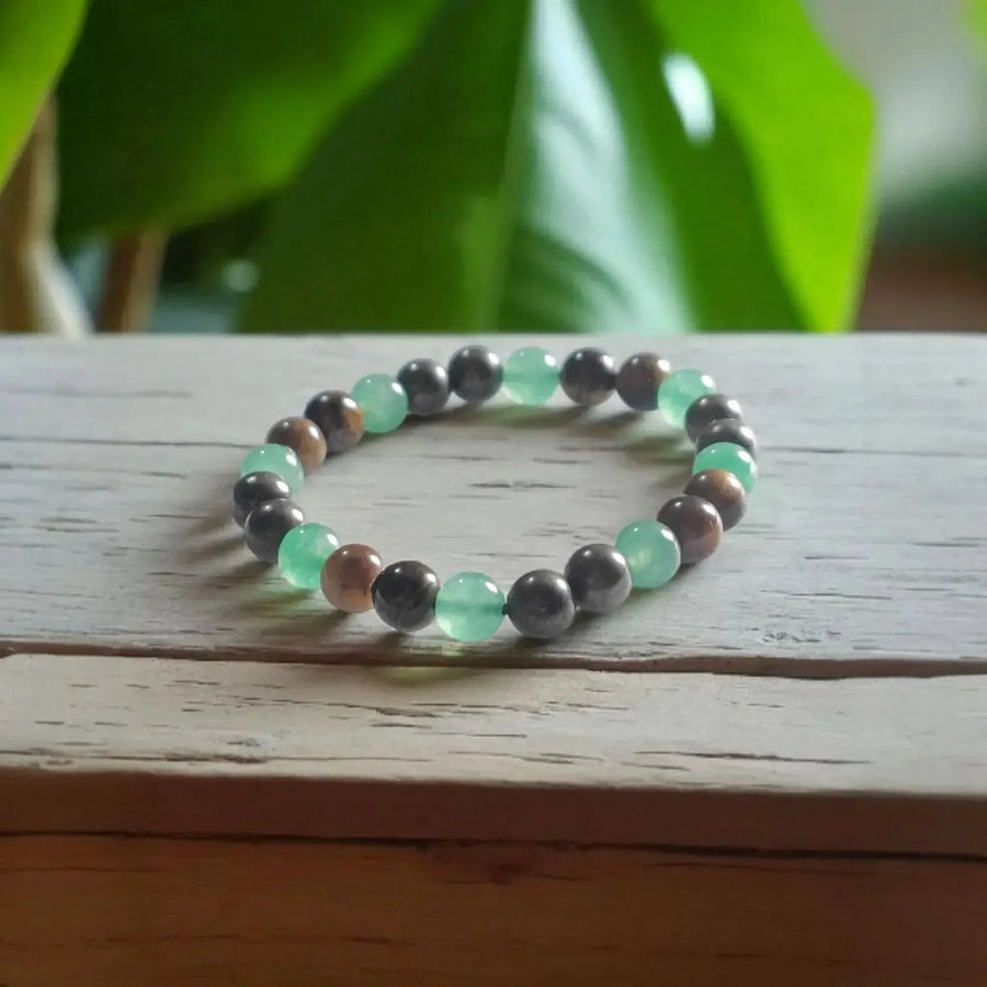 PowerPlay Crystal Bracelet – Tiger Eye, Pyrite & Green Aventurine by Brahmatells