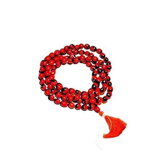 Brahmatells Red Chirmi Seeds Mala with 108 Beads by Brahmatells