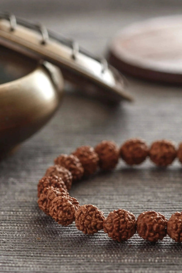 5 Mukhi Rudraksha Seed Stretch Bracelet by Brahmatells