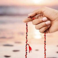 Brahmatells Red Chirmi Seeds Mala with 108 Beads by Brahmatells
