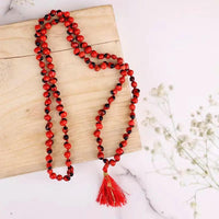 Brahmatells Red Chirmi Seeds Mala with 108 Beads by Brahmatells