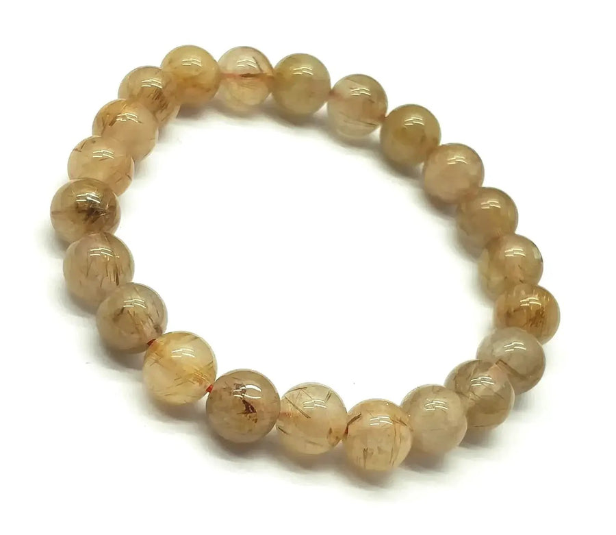 Brahmatells Natural Copper Rutile Gemstone Bracelet by Brahmatells