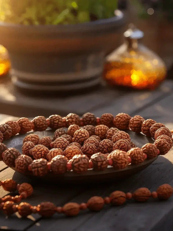 6 Mukhi Rudraksha Mala 108 Beads for Meditation | Brahmatells Spiritual Jewelry by Brahmatells