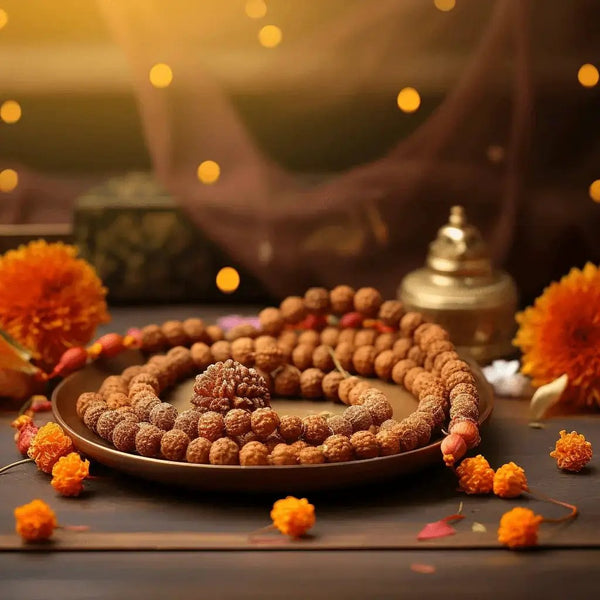 6 Mukhi Rudraksha Mala 108 Beads for Meditation | Brahmatells Spiritual Jewelry by Brahmatells