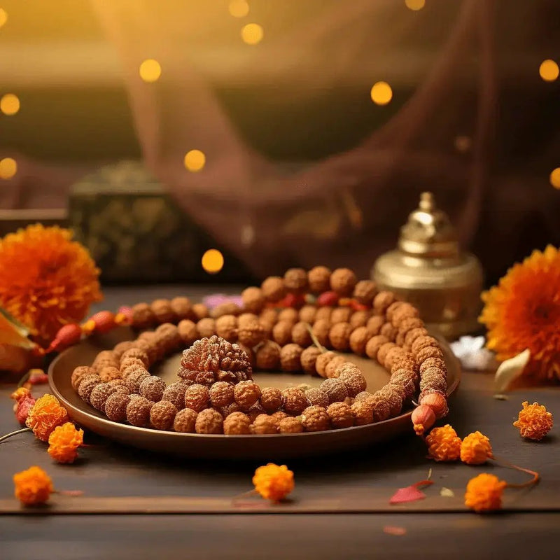 6 Mukhi Rudraksha Mala 108 Beads for Meditation | Brahmatells Spiritual Jewelry by Brahmatells