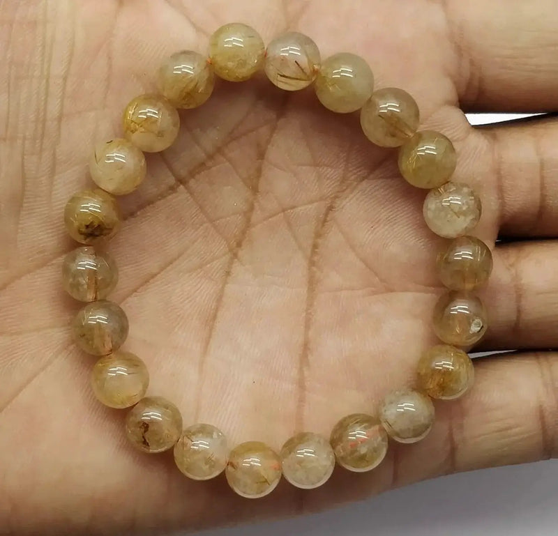 Brahmatells Natural Copper Rutile Gemstone Bracelet by Brahmatells