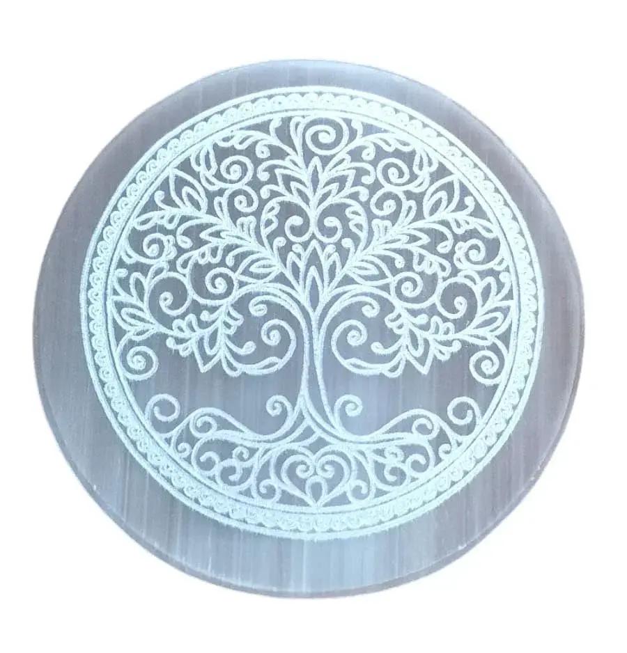 Selenite Charging Plate Flower of Life by Brahmatells
