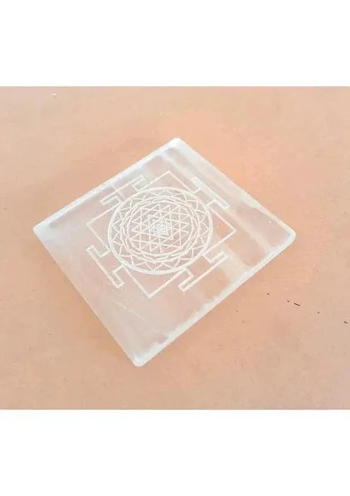 Brahmatells Selenite Shree Yantra Charging Plate. by Brahmatells