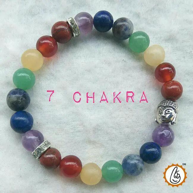 7 Chakra Healing Bracelets with Hematite & Spiritual Symbols | Brahmatells by Brahmatells