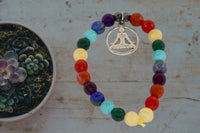 7 Chakra Healing Bracelets with Hematite & Spiritual Symbols | Brahmatells by Brahmatells