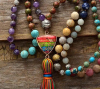 7 Chakra Healing Mala Necklace - 108 Natural Stone Beads for Meditation & Spiritual Protection | Brahmatells by Brahmatells