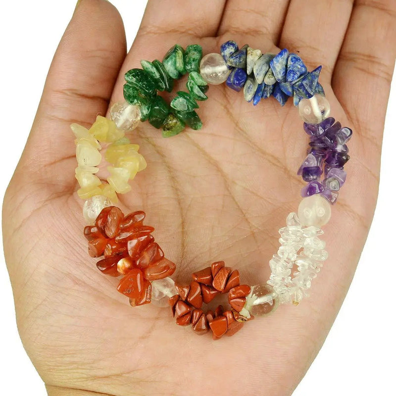 7 Chakra Natural Crystal Healing Bracelet | Brahmatells by Brahmatells