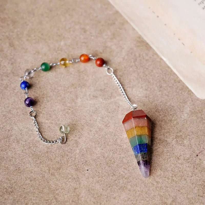 7 Chakra Pendulum Dowser Stone | Crystal Healing by Brahmatells by Brahmatells