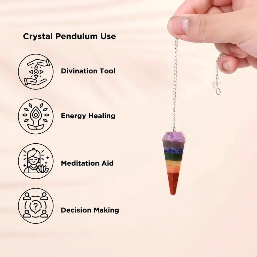 7 Chakra Pendulum Dowser Stone | Crystal Healing by Brahmatells by Brahmatells